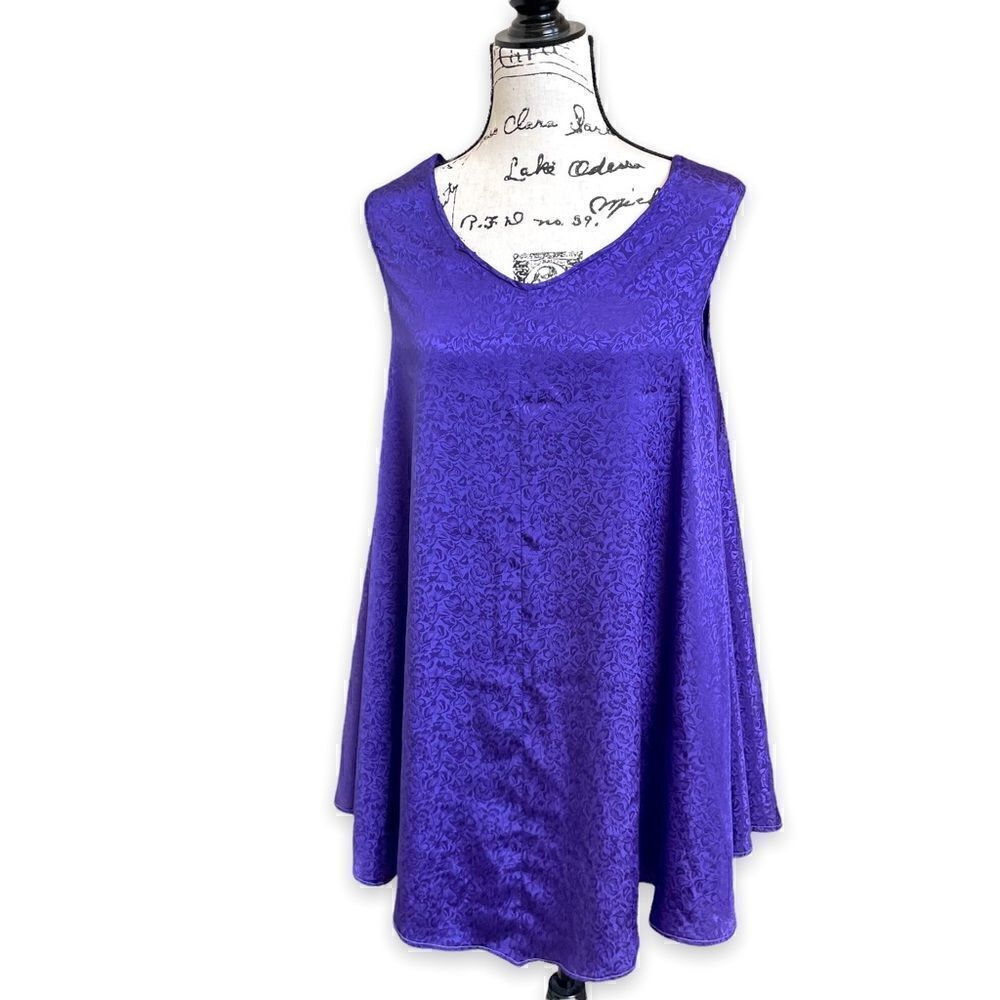 Handmade Purple Floral Sleeveless Tunic Size 12